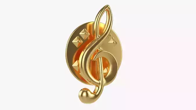 Music clef pin