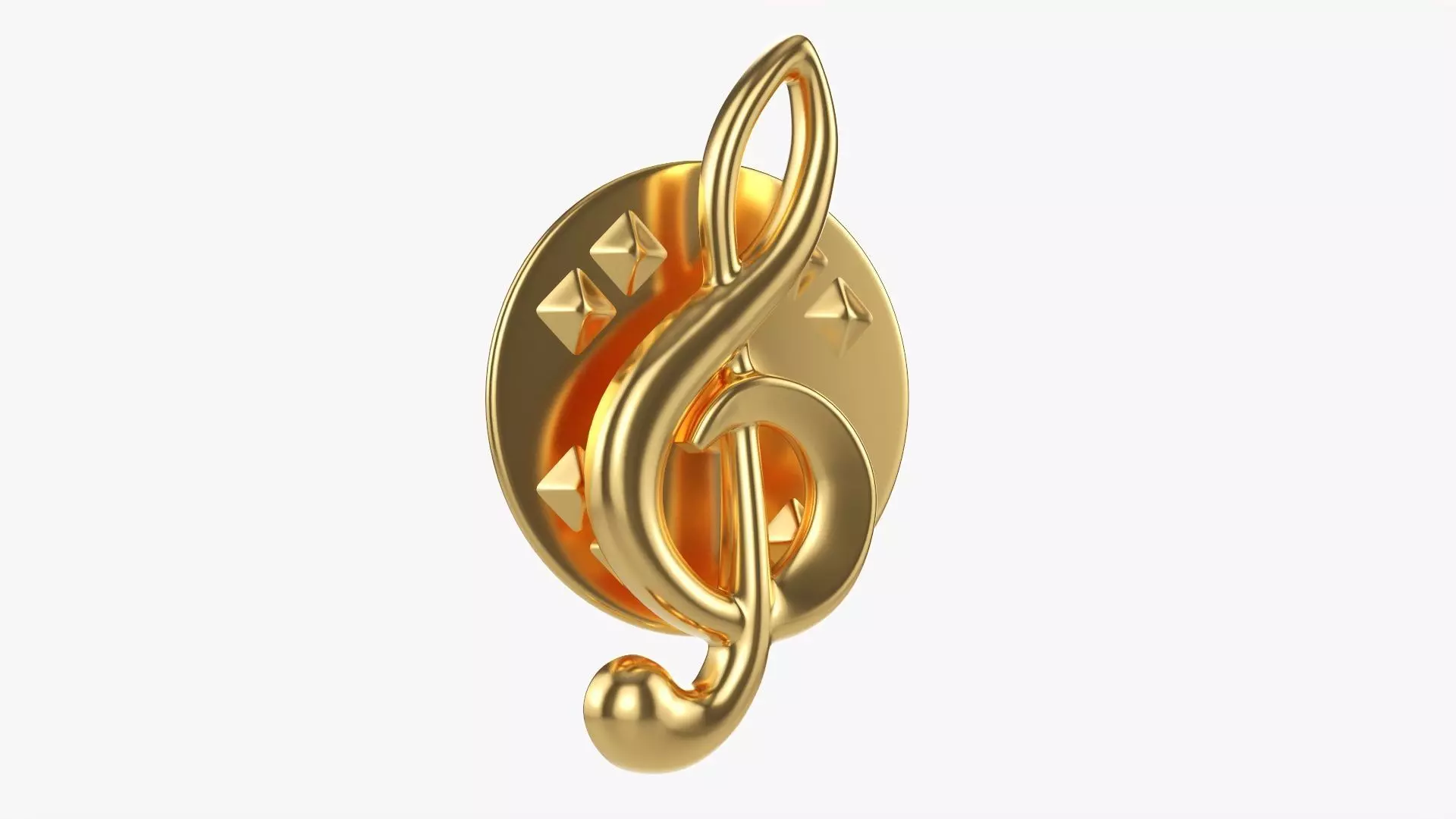 Music clef pin 3D model_0