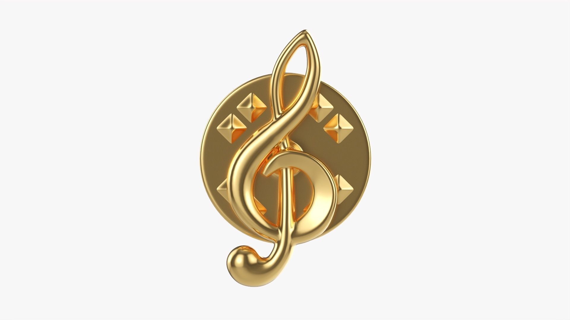 Music clef pin 3D model_3