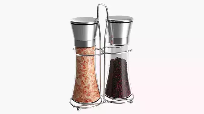 Pepper and salt grinder set 01 3D model