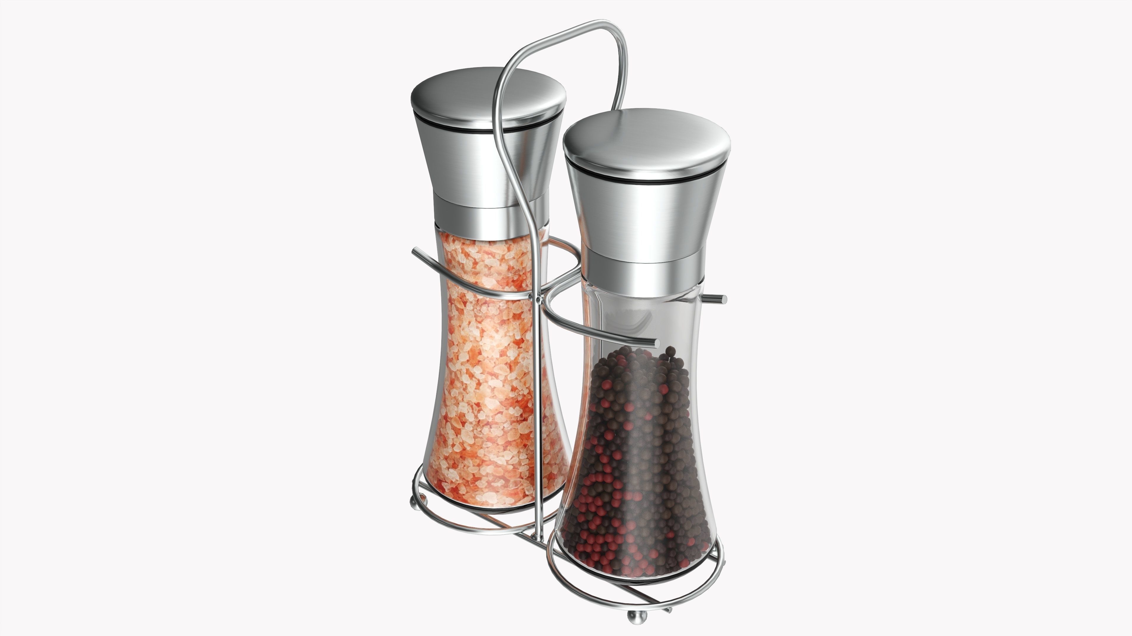 Pepper and salt grinder set 01 3D model_2