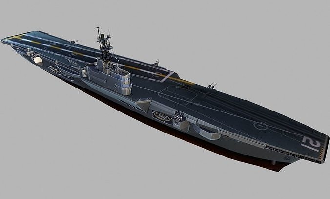 Majestic Class Aircraft Carrier Low-poly 3D model
