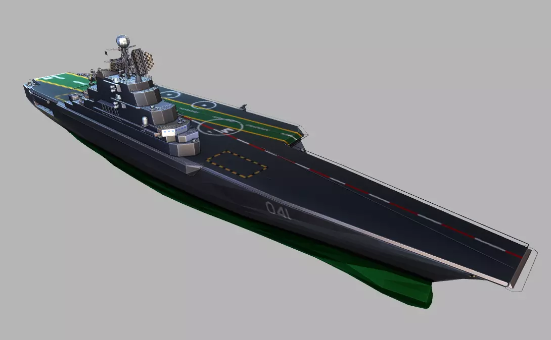 Aircraft Carrier TP-21 Low-poly 3D model_0