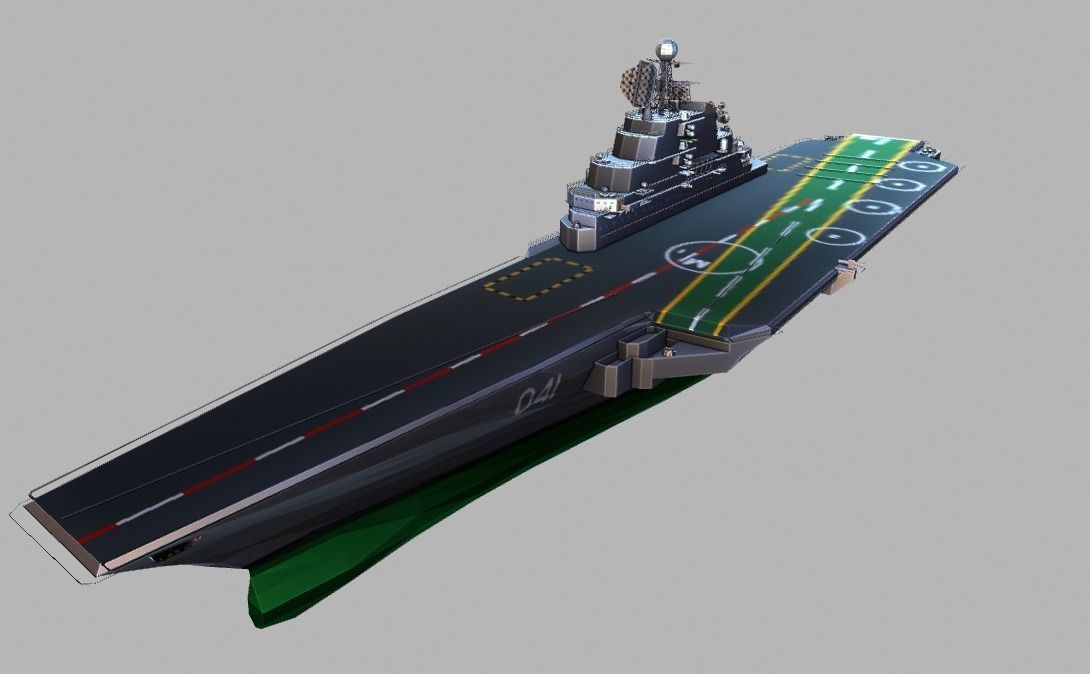 Aircraft Carrier TP-21 Low-poly 3D model_4