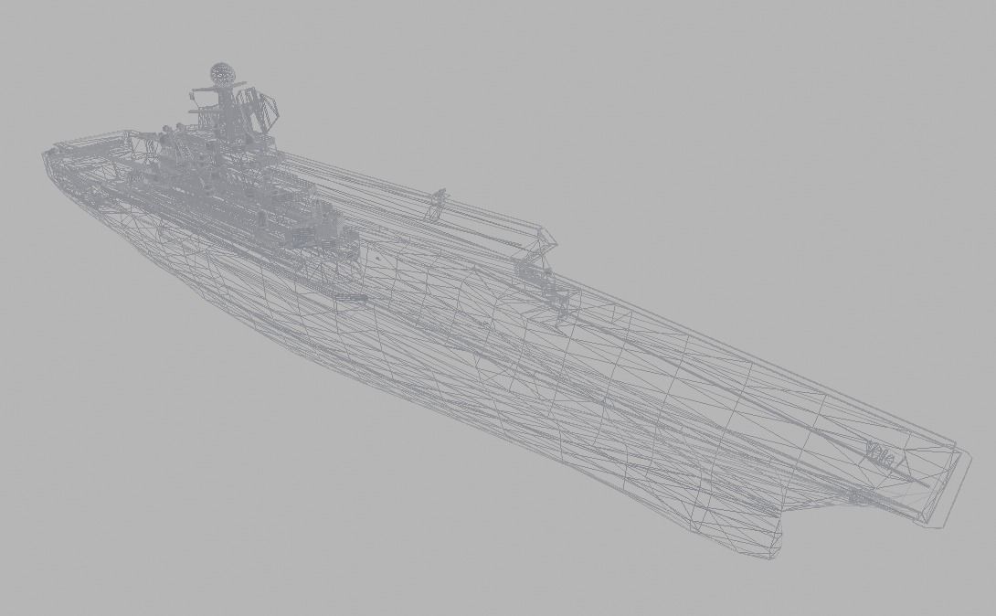 Aircraft Carrier TP-21 Low-poly 3D model_7