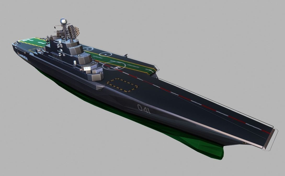 Aircraft Carrier TP-21 Low-poly 3D model_9