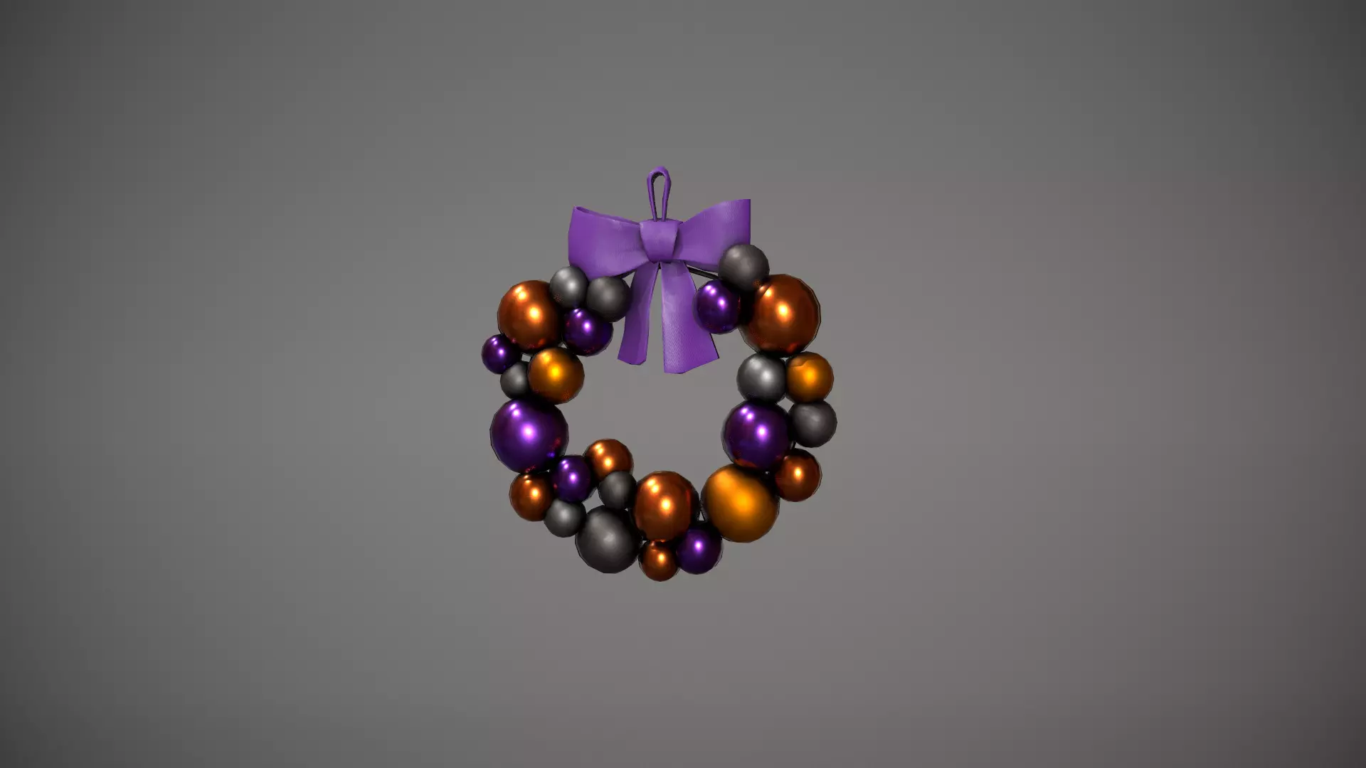 Halloween Bauble Wreath Low-poly 3D model