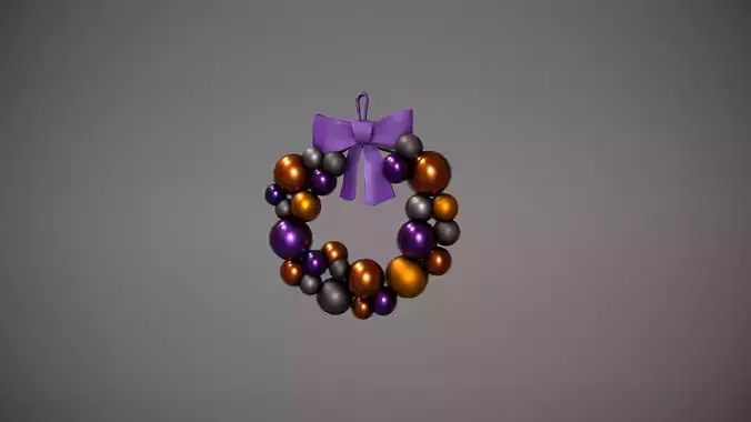 Halloween Bauble Wreath Low-poly 3D model