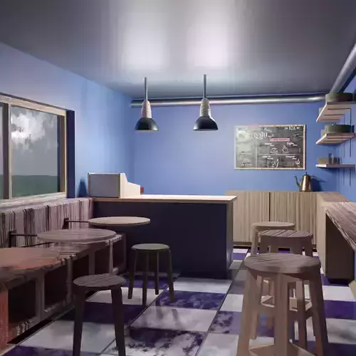 Stylized Old Cafe