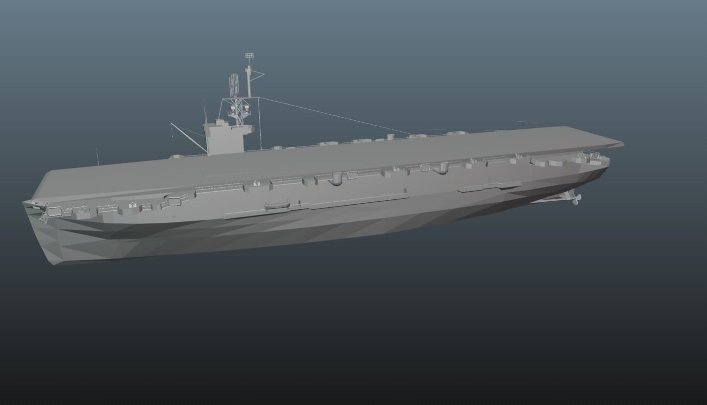 AirCraft Carrier TP-22 Low-poly 3D model_7