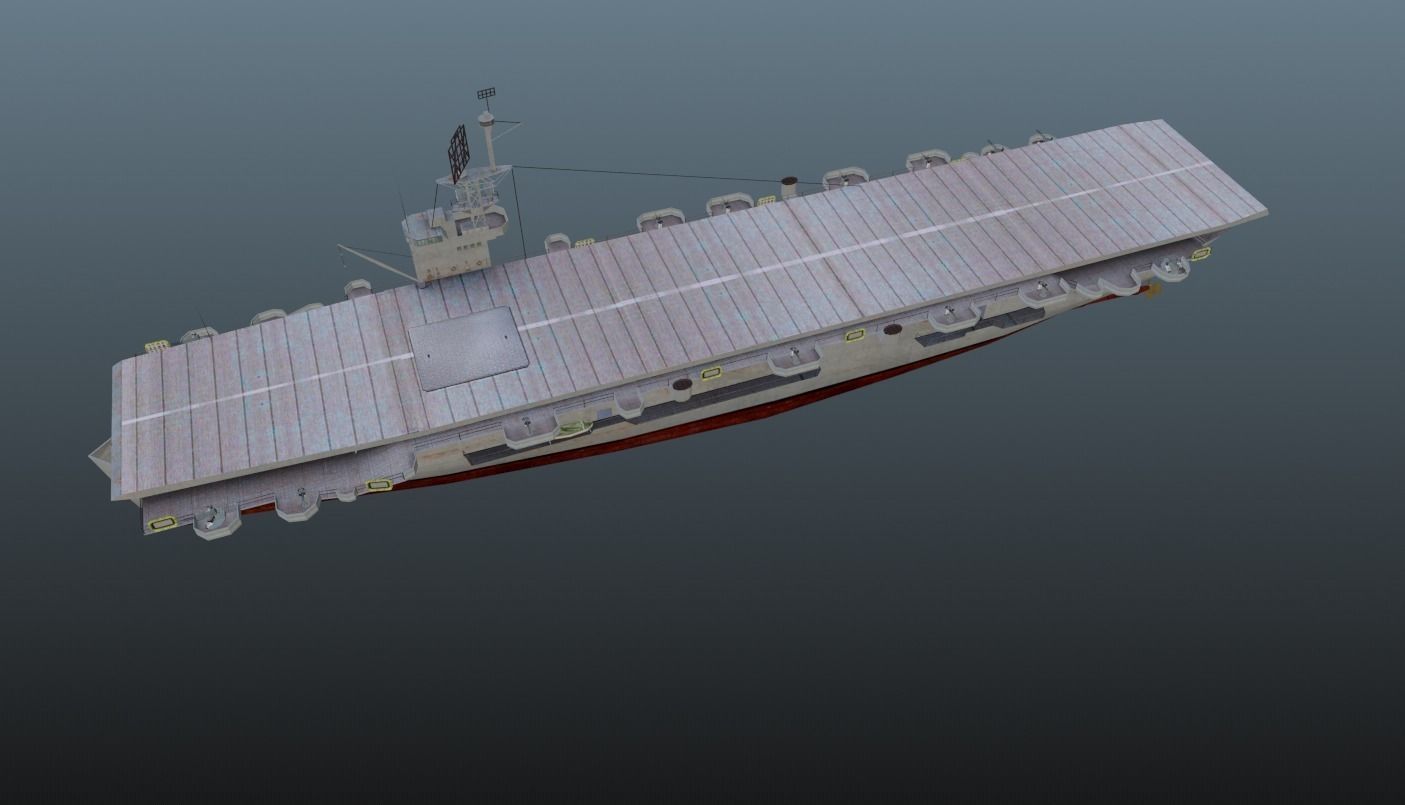 AirCraft Carrier TP-22 Low-poly 3D model_3