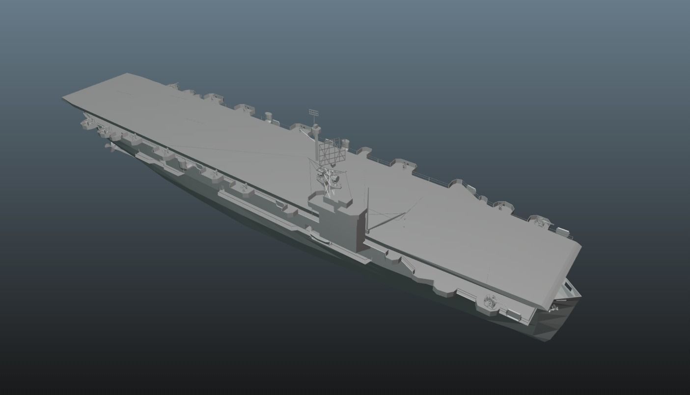 AirCraft Carrier TP-22 Low-poly 3D model_18