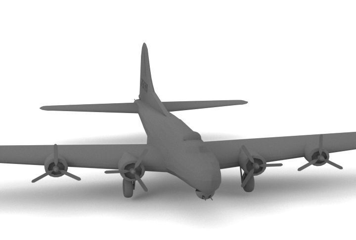 B17 Plane  Low-poly 3D model_1