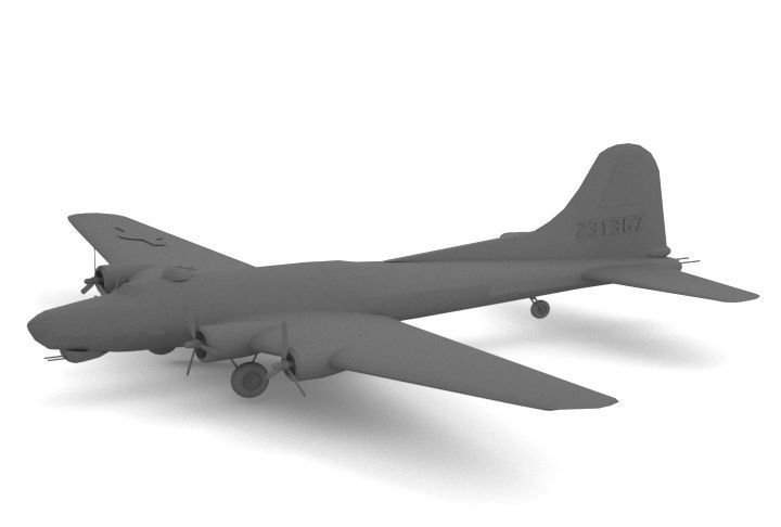 B17 Plane  Low-poly 3D model_2