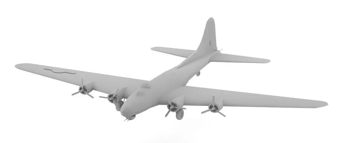 B17 Plane  Low-poly 3D model_0