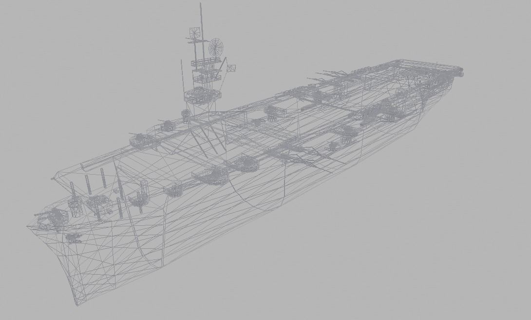 USS Sangamon Aircraft Carrier Low-poly 3D model_7