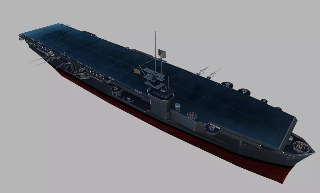 USS Sangamon Aircraft Carrier Low-poly 3D model_0