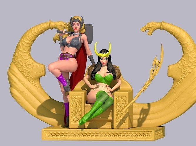Thor and Loki girls  3D print model