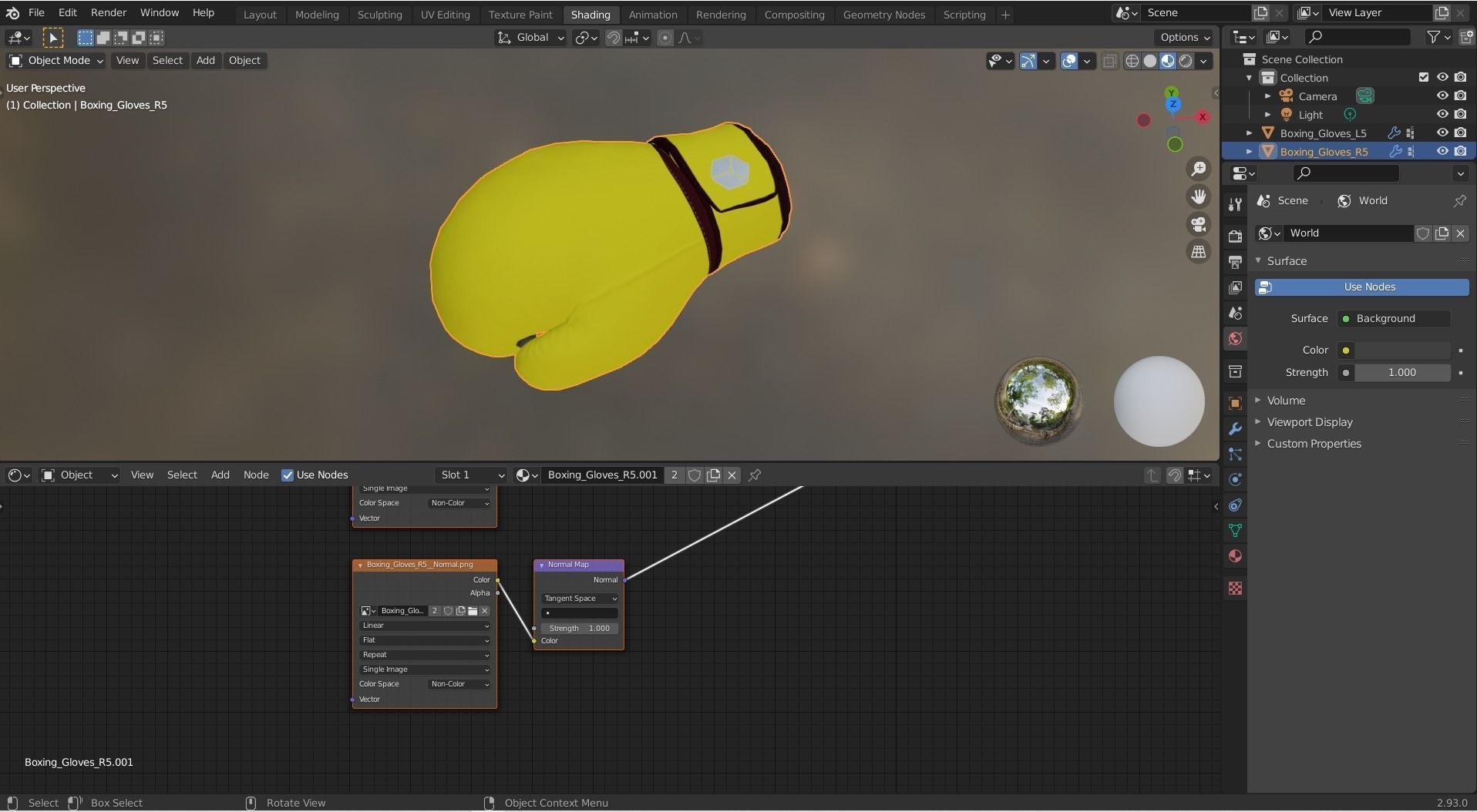 Boxing Glove-Yellow Low-poly 3D model_6