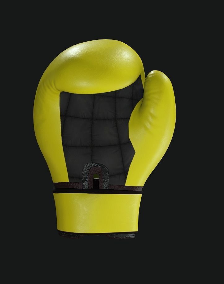 Boxing Glove-Yellow Low-poly 3D model_4