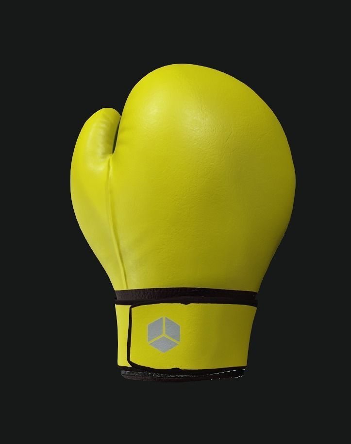 Boxing Glove-Yellow Low-poly 3D model_3
