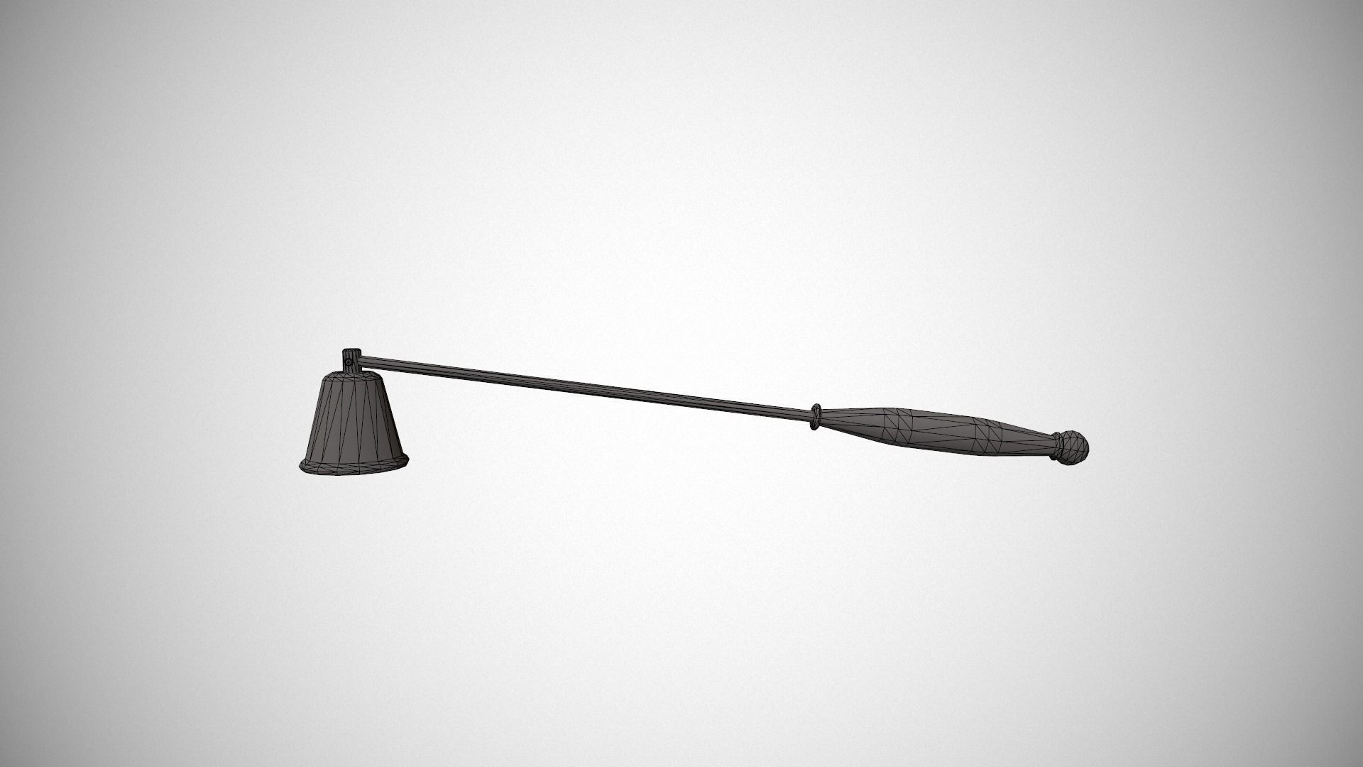 Black Candle Snuffer - Candle Douter - Candle Extinguisher Low-poly 3D model_13