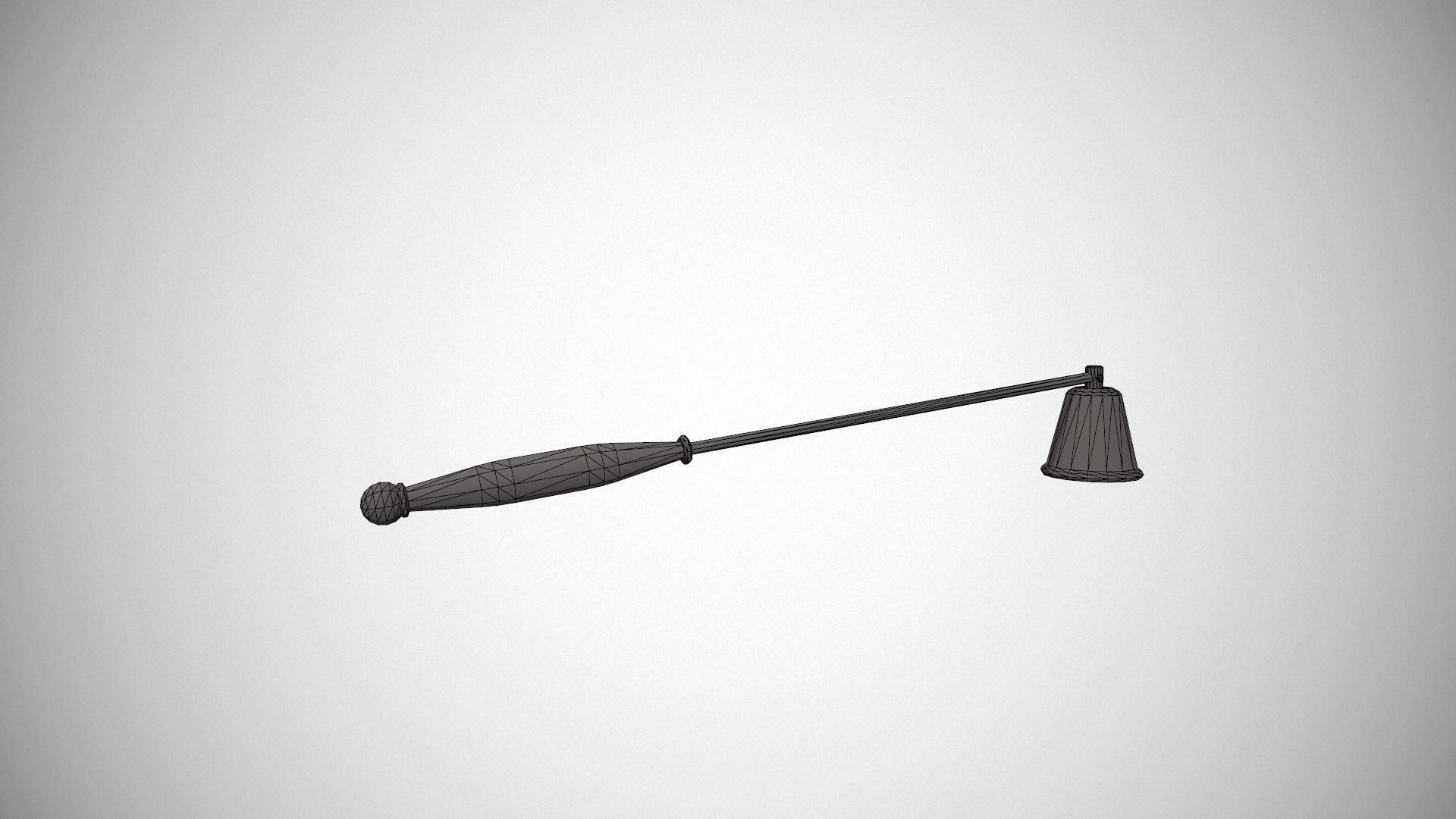 Black Candle Snuffer - Candle Douter - Candle Extinguisher Low-poly 3D model_19
