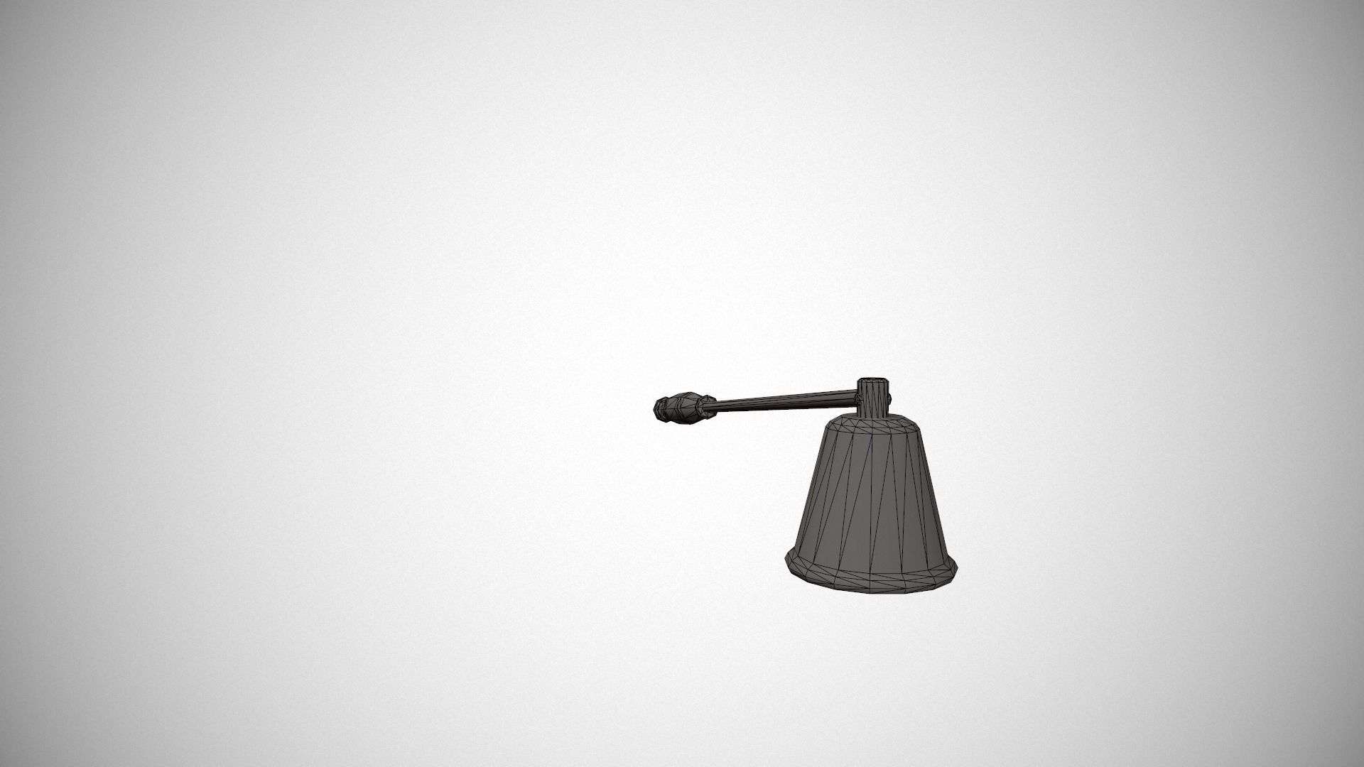 Black Candle Snuffer - Candle Douter - Candle Extinguisher Low-poly 3D model_16
