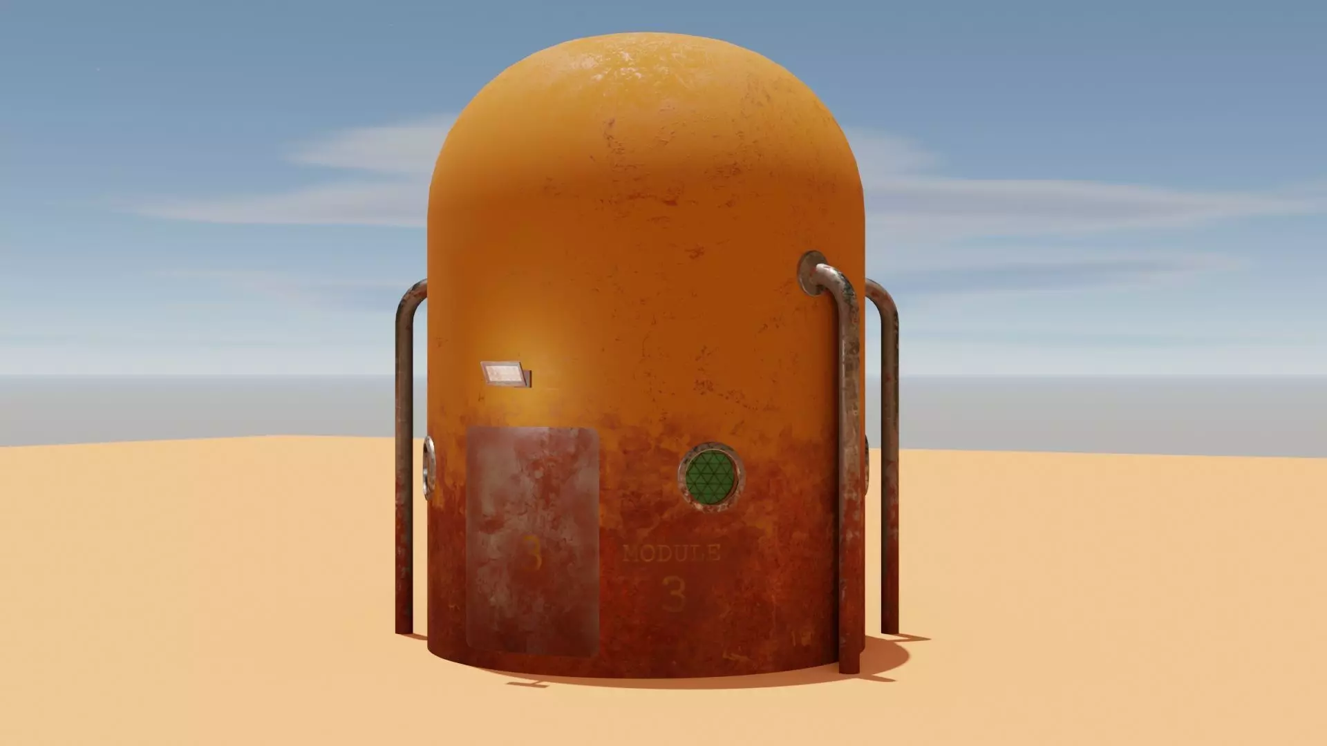 Mars module Low-poly 3D model_0