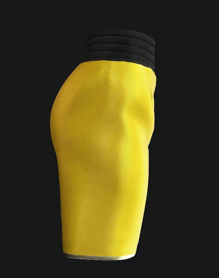 Boxing Shorts - Yellow Low-poly 3D model_5