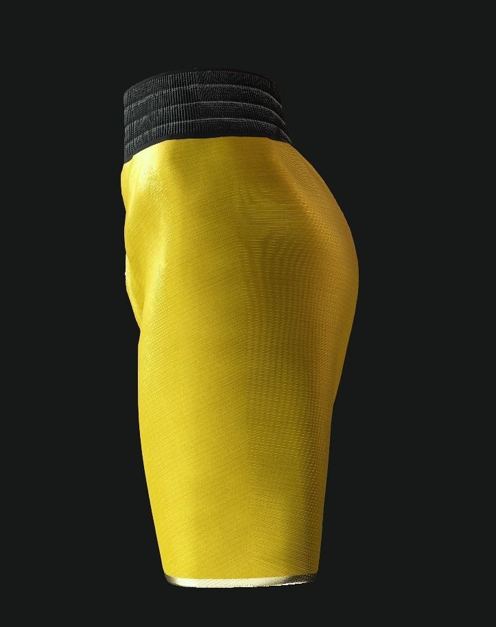 Boxing Shorts - Yellow Low-poly 3D model_2
