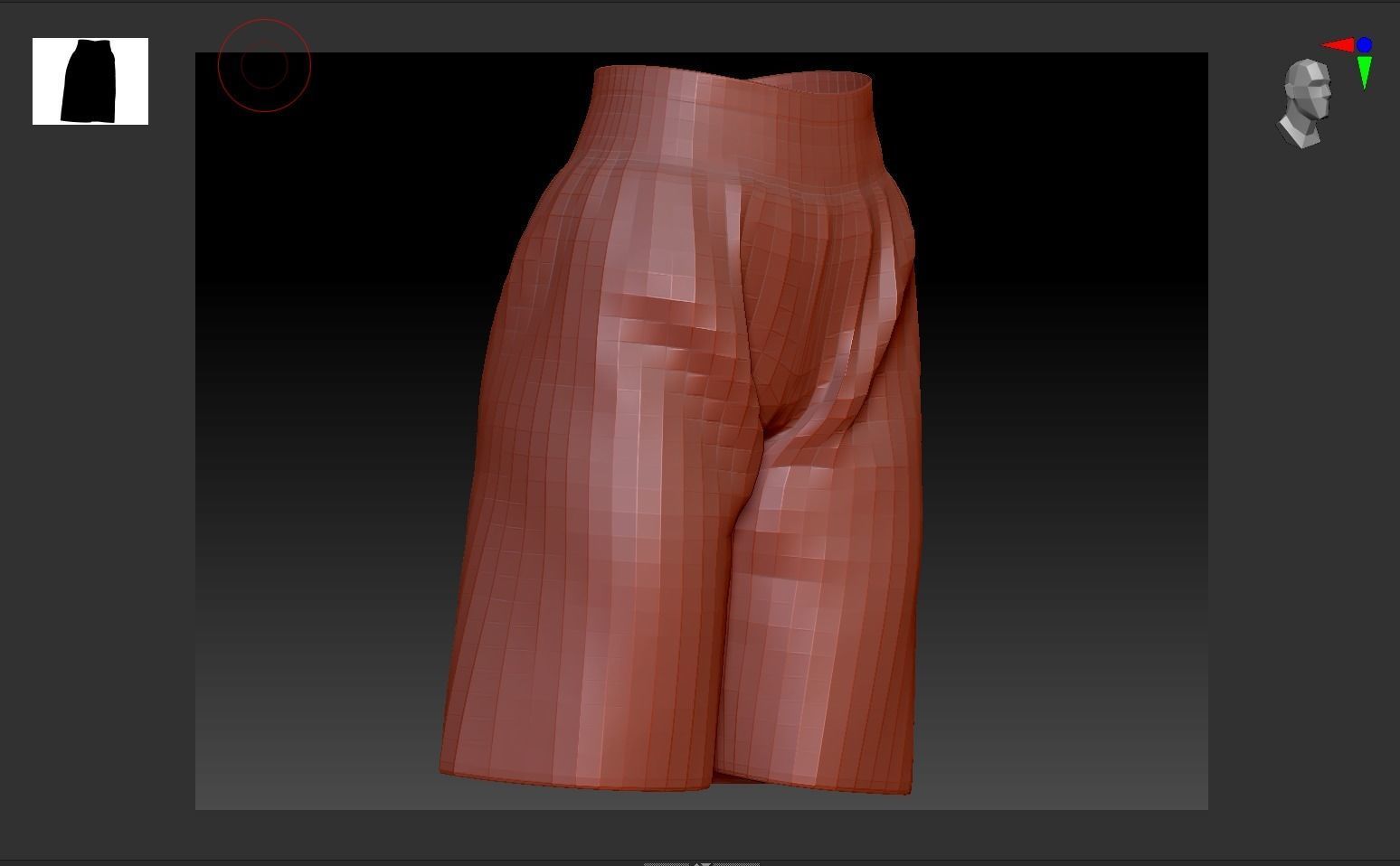 Boxing Shorts - Yellow Low-poly 3D model_6