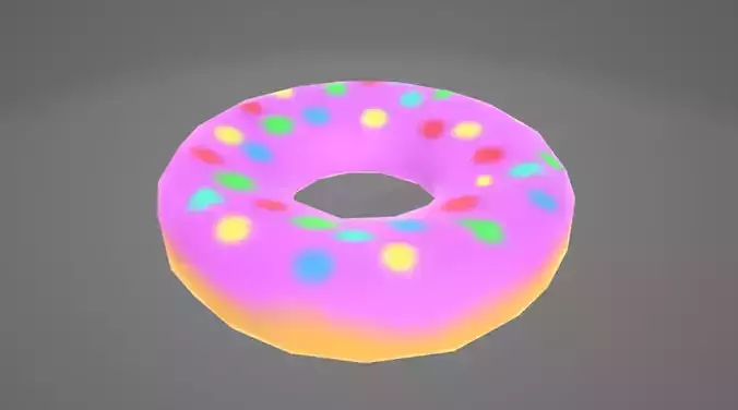 Low-Poly Donut colorful