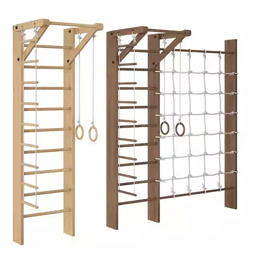 Wooden Swedish Wall 3D model