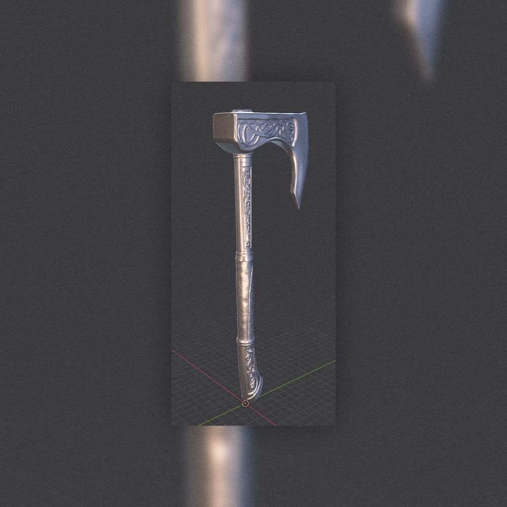 Eivor Axe and AC Valhalla Skull 3D print model_4