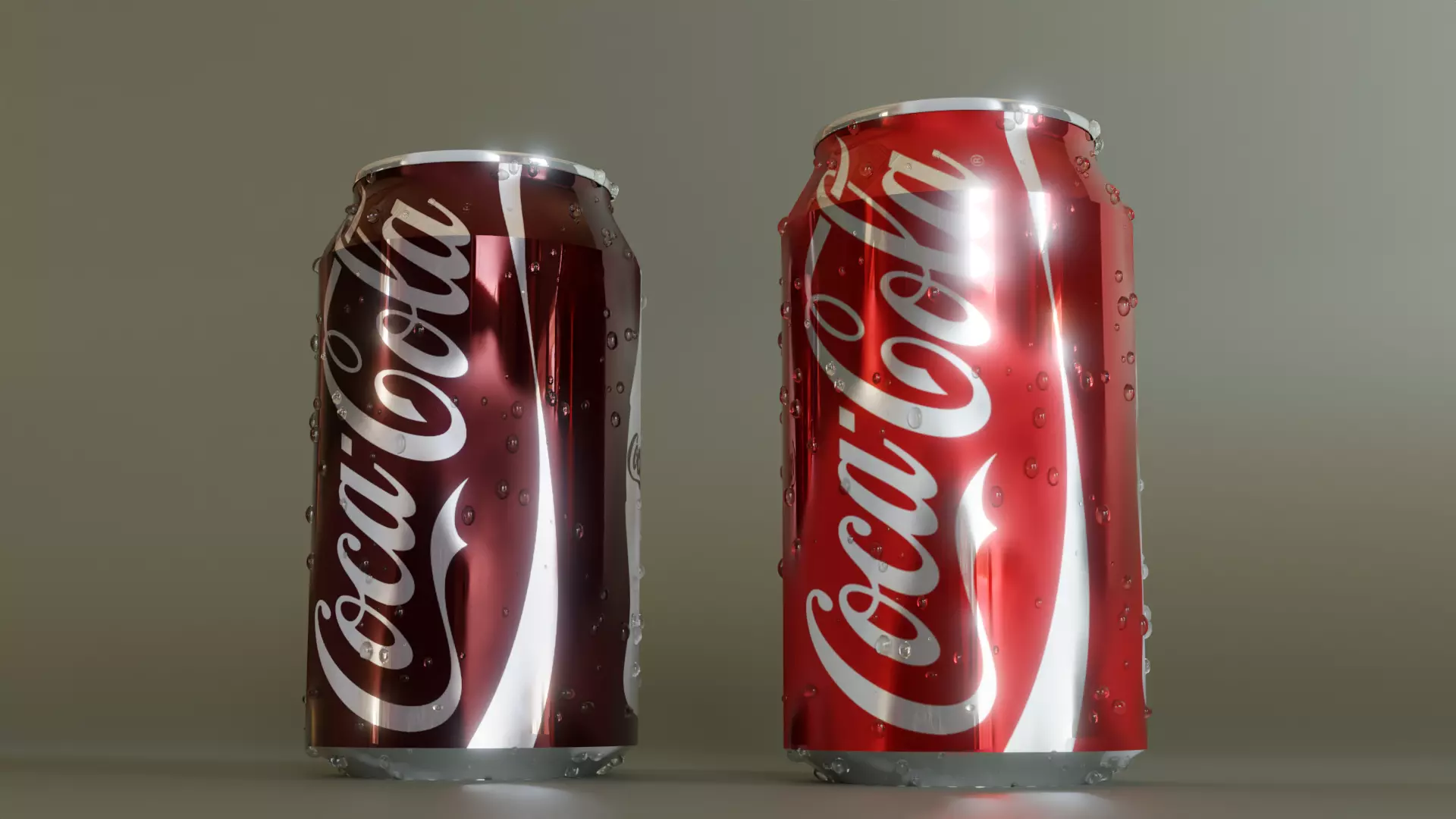 Coke Beverage Cans with Freezing effect and droplets Low-poly 3D model