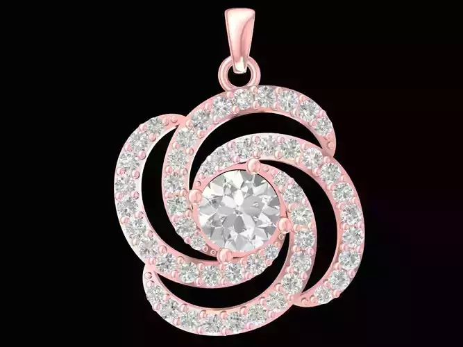 Elegant Spiral Gemstone Diamond Pendant Jewelry 2655