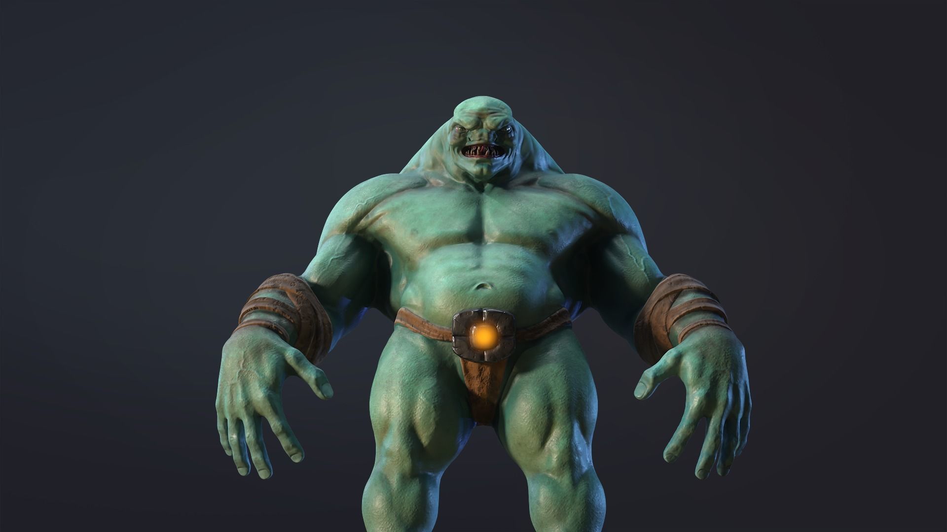 Monster humanoid Low-poly 3D model_9