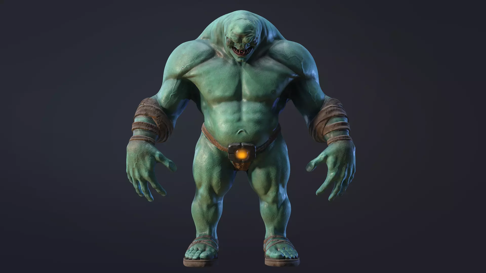 Monster humanoid Low-poly 3D model_0
