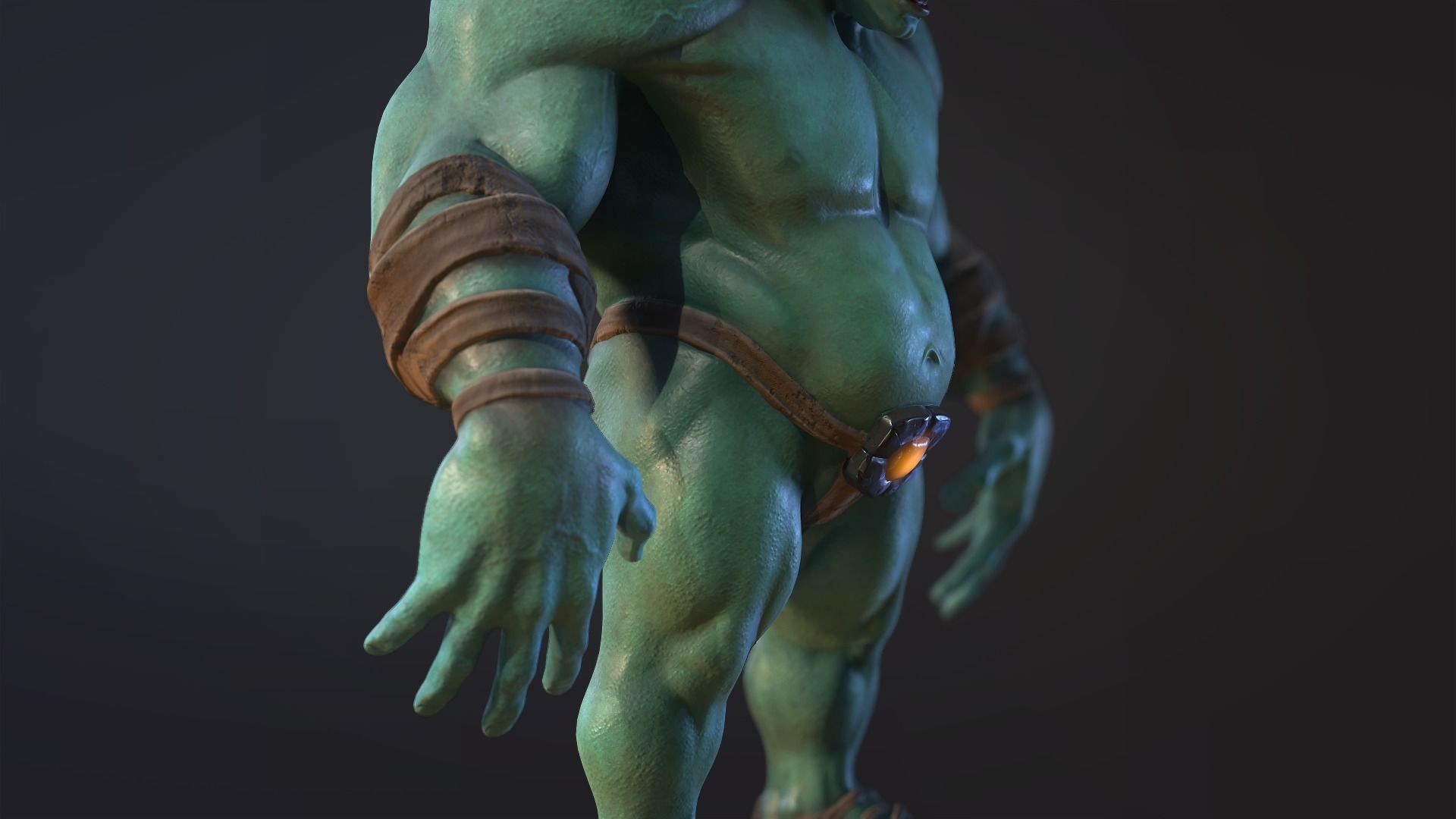 Monster humanoid Low-poly 3D model_8