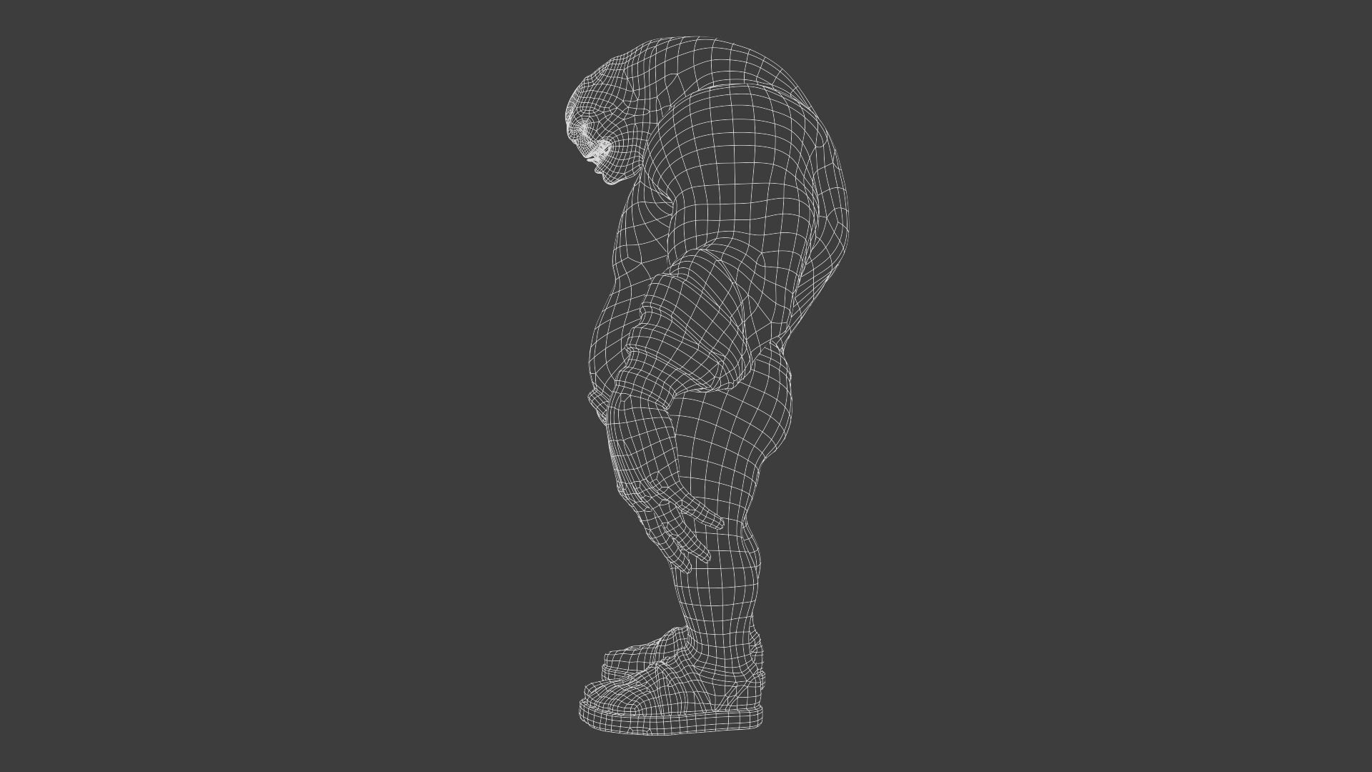 Monster humanoid Low-poly 3D model_13