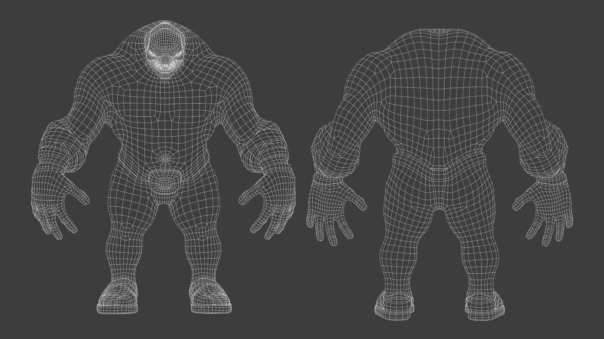 Monster humanoid Low-poly 3D model_12