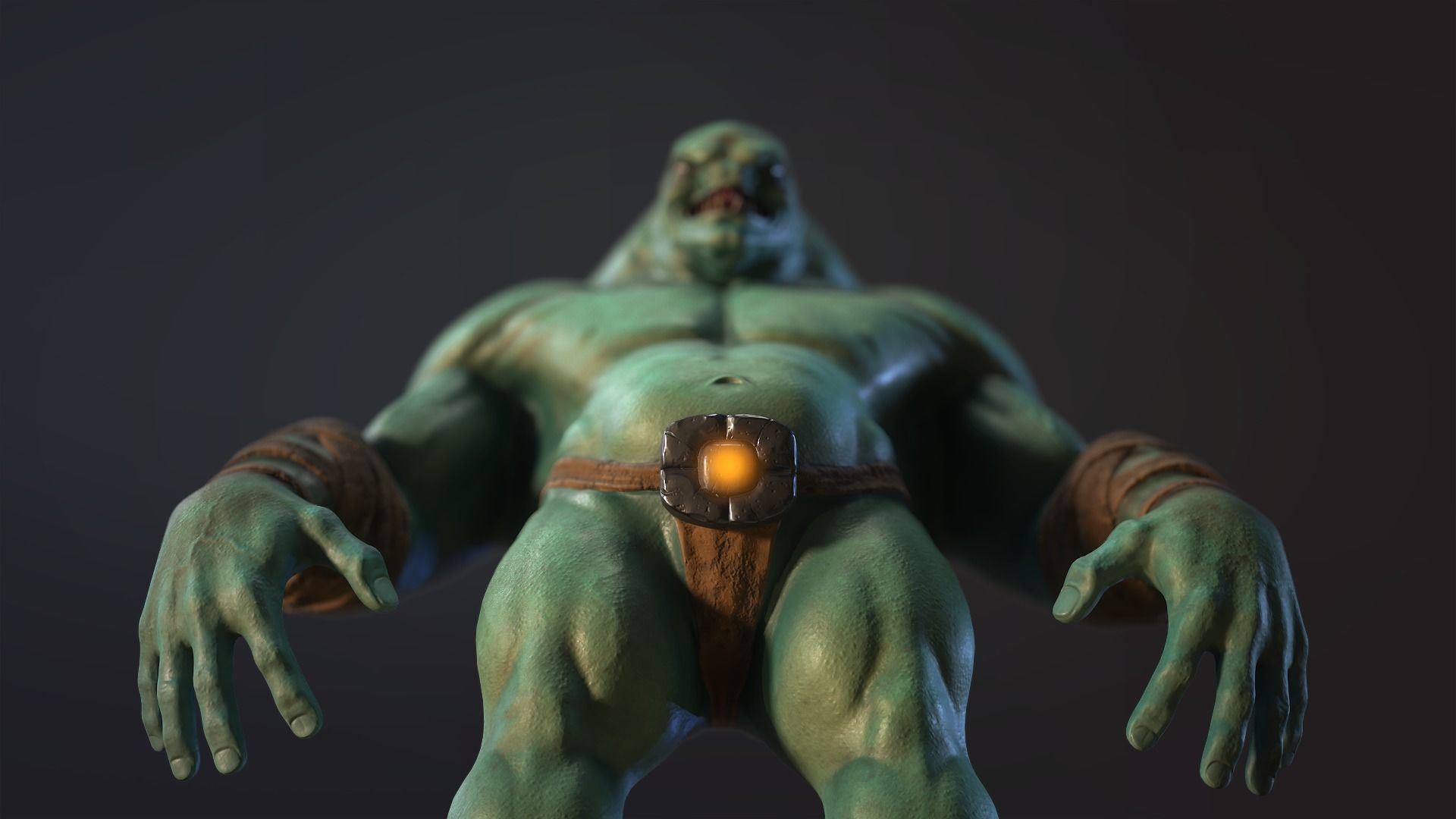 Monster humanoid Low-poly 3D model_6