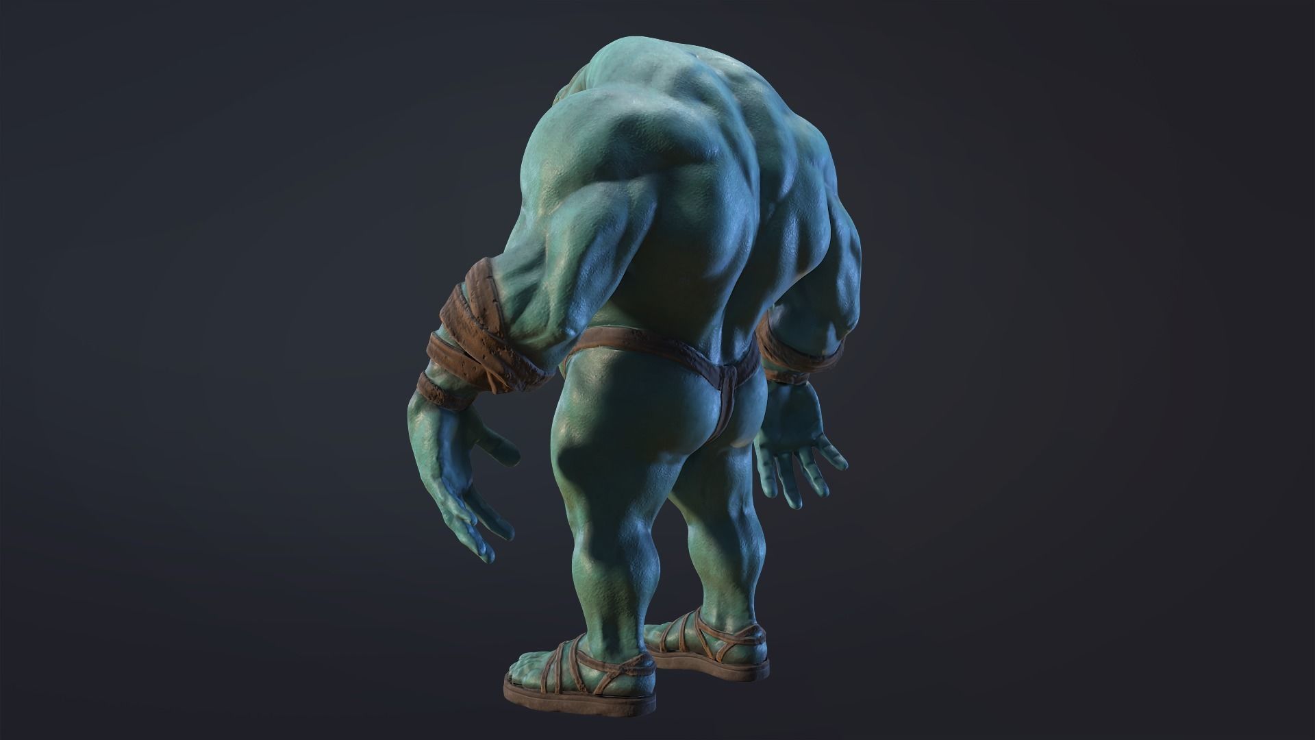 Monster humanoid Low-poly 3D model_3