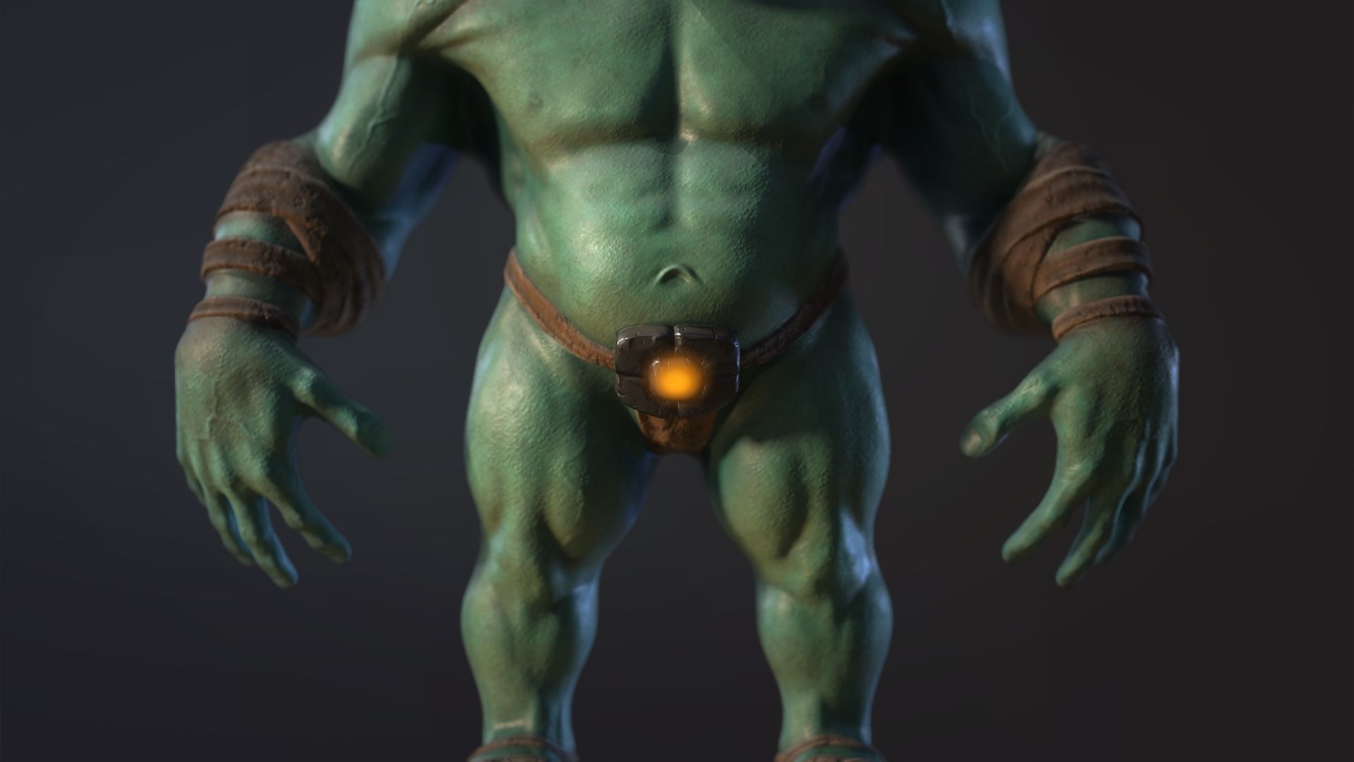 Monster humanoid Low-poly 3D model_5