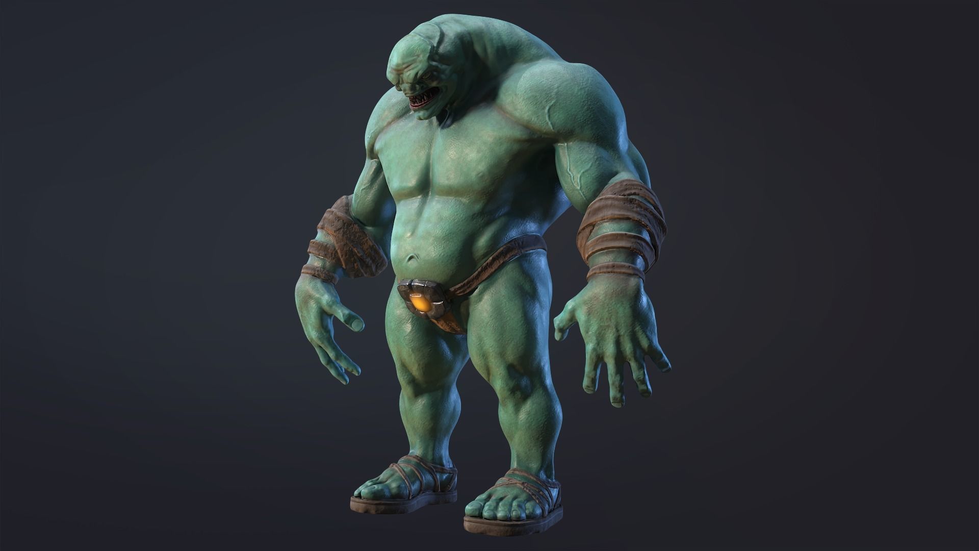 Monster humanoid Low-poly 3D model_1