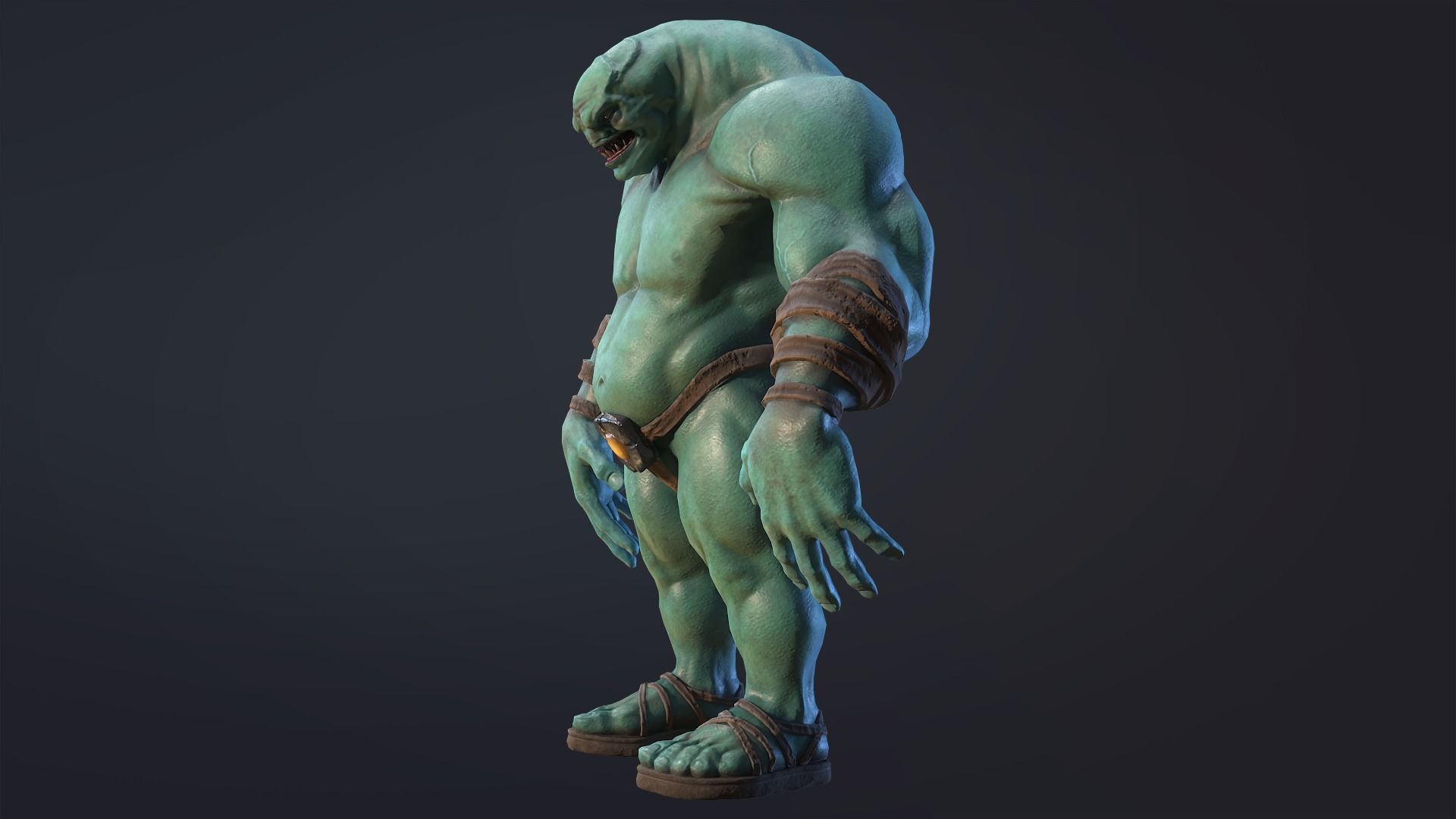 Monster humanoid Low-poly 3D model_2