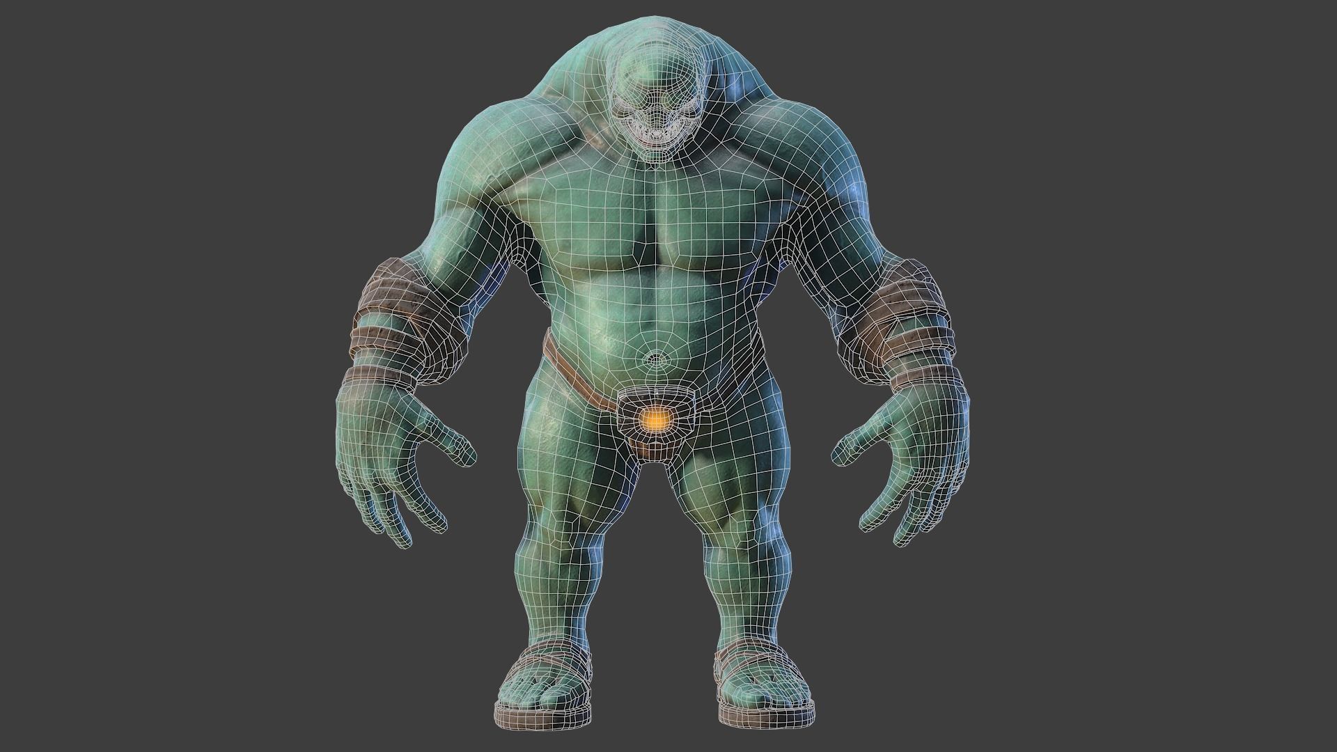 Monster humanoid Low-poly 3D model_11
