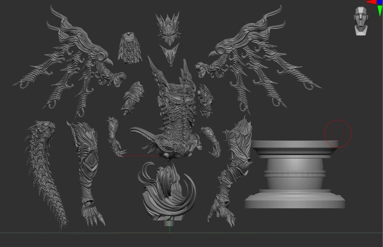 3D Game Assets 3D print model Dragon Figure 3D print model_8