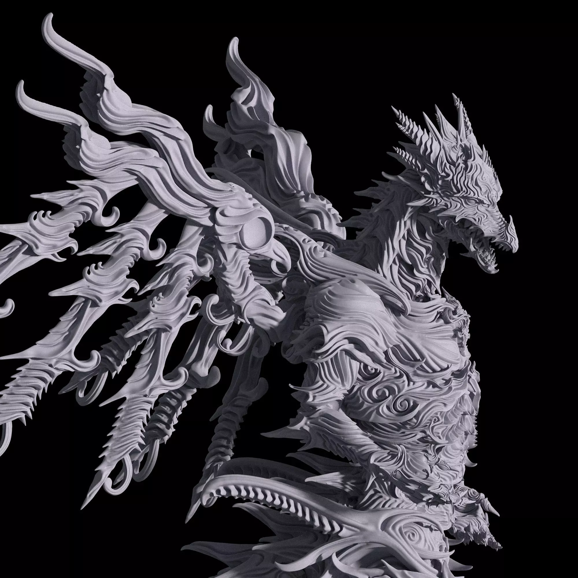 3D Game Assets 3D print model Dragon Figure 3D print model_0